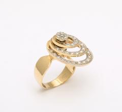 Kinetic Diamond 14 k Gold Spinner Ring - 3583638