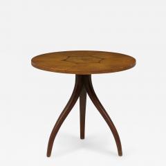 Kipp Stewart Kipp Stewart For Drexel Wooden Inlay Hexagon Circular Tripod End Side Table - 3179023