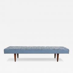 Kipp Stewart Kipp Stewart for Calvin Furniture Blue Leather Diamond Tufted Daybed 1960 - 4112522