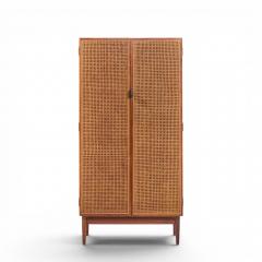 Kipp Stewart Kipp Stewart for Calvin Mid Century Walnut and Cane Front Cabinet Armoire - 4622029