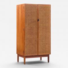Kipp Stewart Kipp Stewart for Calvin Mid Century Walnut and Cane Front Cabinet Armoire - 4622252