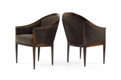 Kipp Stewart Kipp Stewart for Directional Walnut Frame Lounge Chairs - 497097