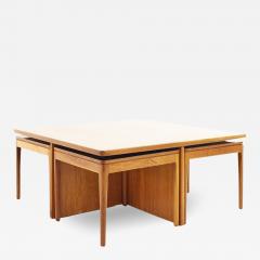 Kipp Stewart Kipp Stewart for Drexel Declaration Black Laminate and Walnut Nesting Table Set - 2584622