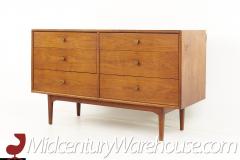 Kipp Stewart Kipp Stewart for Drexel Declaration Mid Century 6 Drawer Walnut Lowboy Dresser - 2580555