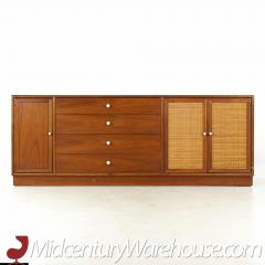 Kipp Stewart Kipp Stewart for Drexel Mid Century Walnut and Cane Front Buffet and Hutch - 3689810