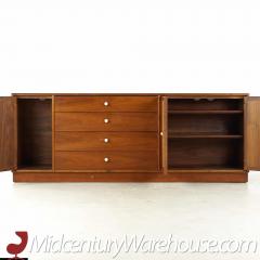 Kipp Stewart Kipp Stewart for Drexel Mid Century Walnut and Cane Front Buffet and Hutch - 3689811