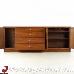 Kipp Stewart Kipp Stewart for Drexel Mid Century Walnut and Cane Front Buffet and Hutch - 3689812