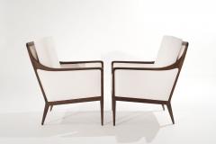 Kipp Stewart for Directional Exposed Walnut Frame Lounge Chairs C 1950s - 3356093