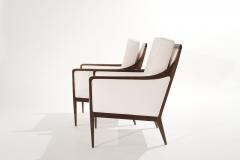 Kipp Stewart for Directional Exposed Walnut Frame Lounge Chairs C 1950s - 3356098