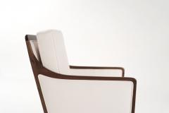 Kipp Stewart for Directional Exposed Walnut Frame Lounge Chairs C 1950s - 3356099