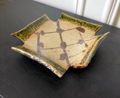 Kitaoji Rosanjin Japanese Oribe Glazed Stoneware Dish by Kitaoji Rosanjin - 2776616