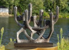 Klara Sever Klara Sever for Austin Productions Gunmetal Plaster on Black Base Menorah - 4309070
