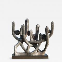 Klara Sever Klara Sever for Austin Productions Gunmetal Plaster on Black Base Menorah - 4310125