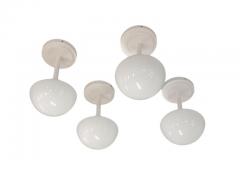 Klaus Michalik Klaus Michalik Set of Four Bau Ceiling Lights 5574 in Full White Orno 1980s - 3976941