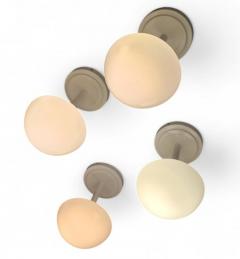 Klaus Michalik Klaus Michalik Set of Four Bau Ceiling Lights 5574 in Full White Orno 1980s - 3976944