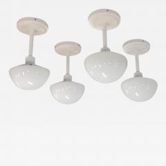 Klaus Michalik Klaus Michalik Set of Four Bau Ceiling Lights 5574 in Full White Orno 1980s - 4010310