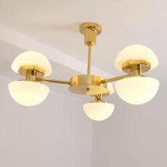 Klaus Michalik Modernist Bau 950 507 Chandelier Brass Glass Klaus Michalik Orno 1980s - 4588029