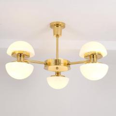 Klaus Michalik Modernist Bau 950 507 Chandelier Brass Glass Klaus Michalik Orno 1980s - 4588030