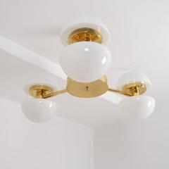 Klaus Michalik Modernist Bau 950 507 Chandelier Brass Glass Klaus Michalik Orno 1980s - 4588031