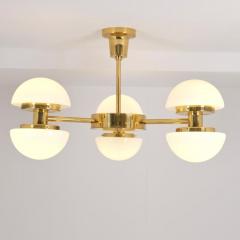 Klaus Michalik Modernist Bau 950 507 Chandelier Brass Glass Klaus Michalik Orno 1980s - 4588033
