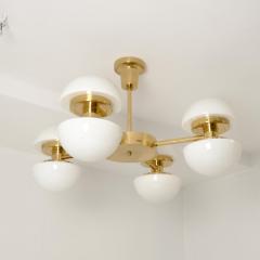 Klaus Michalik Nordic Modern Bau 950 507 Chandelier Brass Glass Klaus Michalik Orno 1980s - 4588041