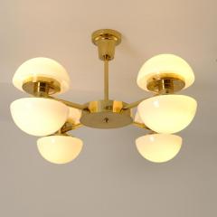 Klaus Michalik Nordic Modern Bau 950 507 Chandelier Brass Glass Klaus Michalik Orno 1980s - 4588043