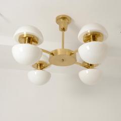 Klaus Michalik Nordic Modern Bau 950 507 Chandelier Brass Glass Klaus Michalik Orno 1980s - 4588044