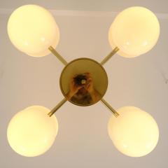 Klaus Michalik Nordic Modern Bau 950 507 Chandelier Brass Glass Klaus Michalik Orno 1980s - 4588045