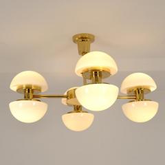 Klaus Michalik Nordic Modern Bau 950 507 Chandelier Brass Glass Klaus Michalik Orno 1980s - 4588050