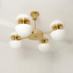 Klaus Michalik Nordic Modern Sizable Bau Chandelier Brass Glass Klaus Michalik Orno 1980s - 4600215