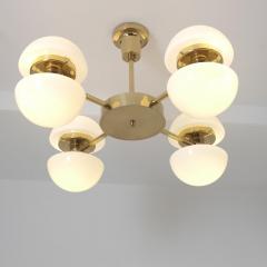 Klaus Michalik Nordic Modern Sizable Bau Chandelier Brass Glass Klaus Michalik Orno 1980s - 4616259