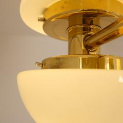 Klaus Michalik Pair of Nordic Modern Chandeliers Brass Glass Klaus Michalik Orno 1980s - 4588023