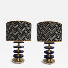 Klein Blue Murano Disc Lamps - 4029115