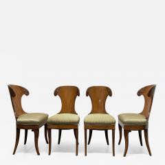 Klismos Style Walnut Dining Chairs Set of 4 - 3204130