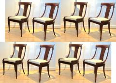 Klismos rare set of 8 solid mahogany dinning chairs - 2888449
