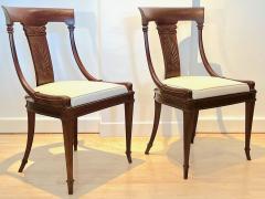 Klismos rare set of 8 solid mahogany dinning chairs - 2888451