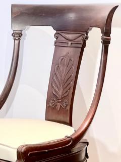 Klismos rare set of 8 solid mahogany dinning chairs - 2888454