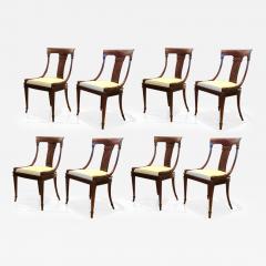 Klismos rare set of 8 solid mahogany dinning chairs - 2890903