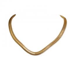 Knitted Victorian 18K Gold Chain Necklace - 3091842