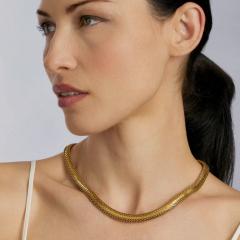 Knitted Victorian 18K Gold Chain Necklace - 3091843