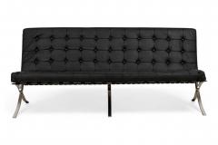 Knoll American Contemporary Barcelona Black Leather Sofa - 4652425