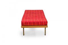 Knoll Associates Mid Century American Red Plaid Upholstered Platform Daybed - 4650298