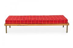 Knoll Associates Mid Century American Red Plaid Upholstered Platform Daybed - 4650300
