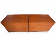 Knoll Mid Century Modern Teak and Chrome Double Chest Credenza circa 1970 - 4497056