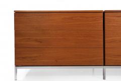 Knoll Mid Century Modern Teak and Chrome Double Chest Credenza circa 1970 - 4497059