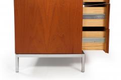 Knoll Mid Century Modern Teak and Chrome Double Chest Credenza circa 1970 - 4497062
