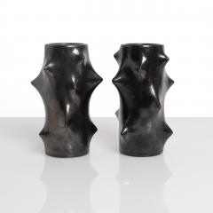 Knud Basse PAIR OF ROSE THORN VASES BLACK BY KNUD BASSE matched  - 842209