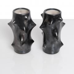 Knud Basse PAIR OF ROSE THORN VASES BLACK BY KNUD BASSE matched  - 842210