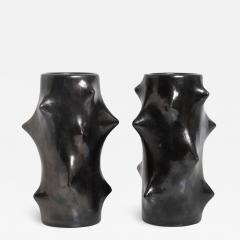 Knud Basse PAIR OF ROSE THORN VASES BLACK BY KNUD BASSE matched  - 843673