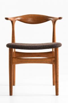 Knud Faerch Set of 10 Cowhorn Dining Chairs in Fabric Oak Teak by Knud F rch 1969 - 4758938